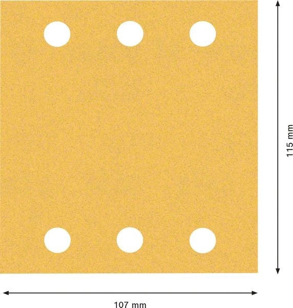 2608900893 - KIT 10 FOGLI BOSCH 115mm X 107mm P.120 , EXPERT for LEGNO+VERNICE