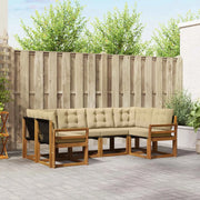 Set di divani da esterno con cuscino 6 pcs Naturale e Beige