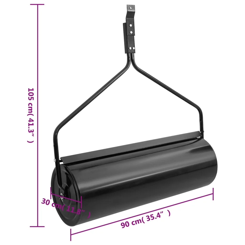 vidaXL Rullo da Giardino a Spinta Nero 63 L Ferro