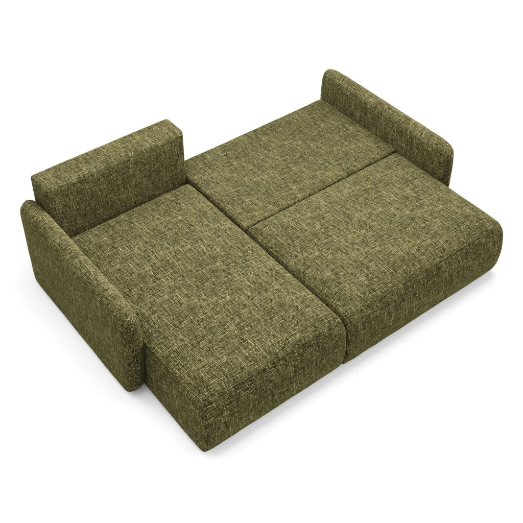 Pagno, Divano Letto con Penisola Contenitore, 207x148 cm Verde Oliva