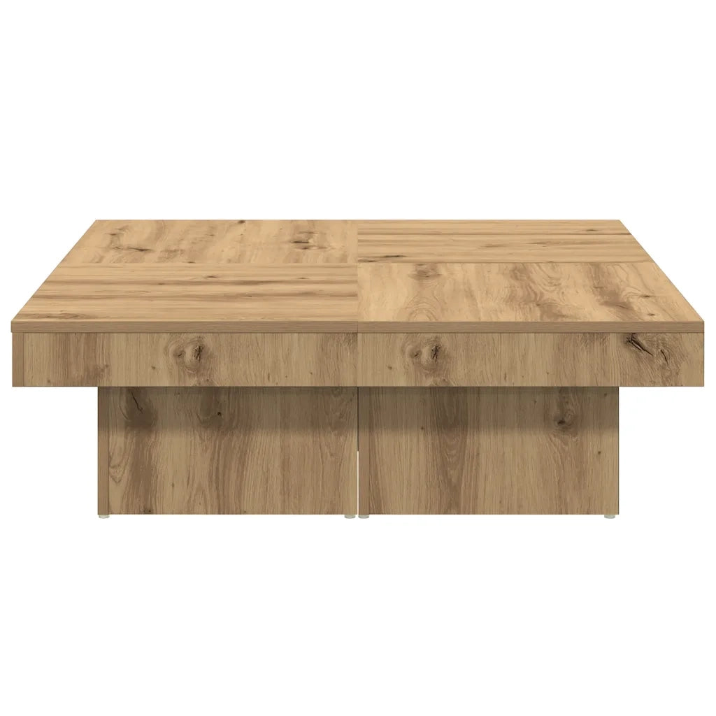 Tavolino da Salotto Rovere Artigianale 90x90x28 cm Truciolato