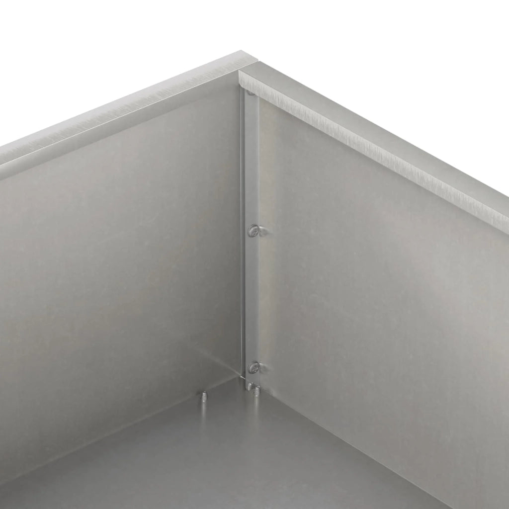 Vaso da giardino 2 pz Argento 80 x 80 x 20 cm Acciaio Inox 8005017