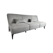 Divano letto Aza, Divano letto in tessuto, Divano letto con apertura click-clack, Divano letto con cuscini, 190x70h80 cm, Grigio