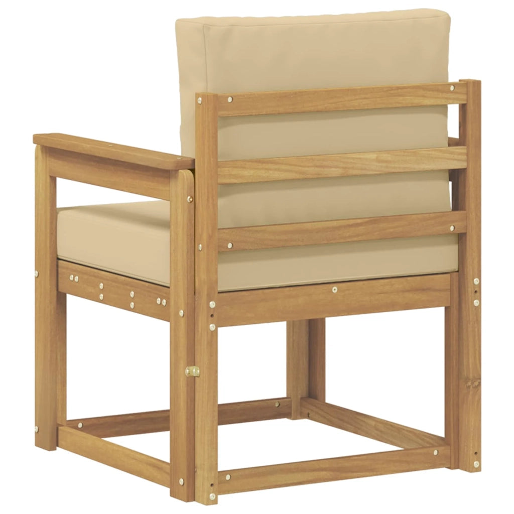 2 Pezzo Set di divani da esterno-Sofa da giardino Poliestere Bianco e Beige 783246