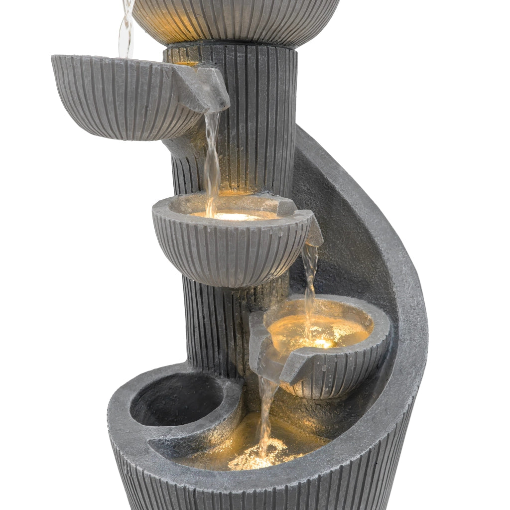 Fontana da Giardino Elettrica con LED e Cascata – Spiral Springs