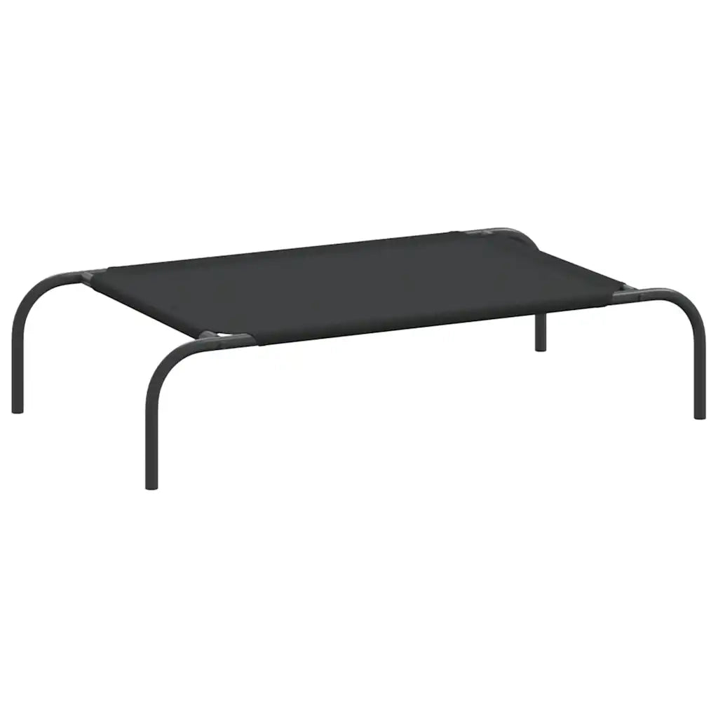 Cuccia per Cani Rialzata Nera 90x50x20 cm Tela Oxford e Acciaio 42000838