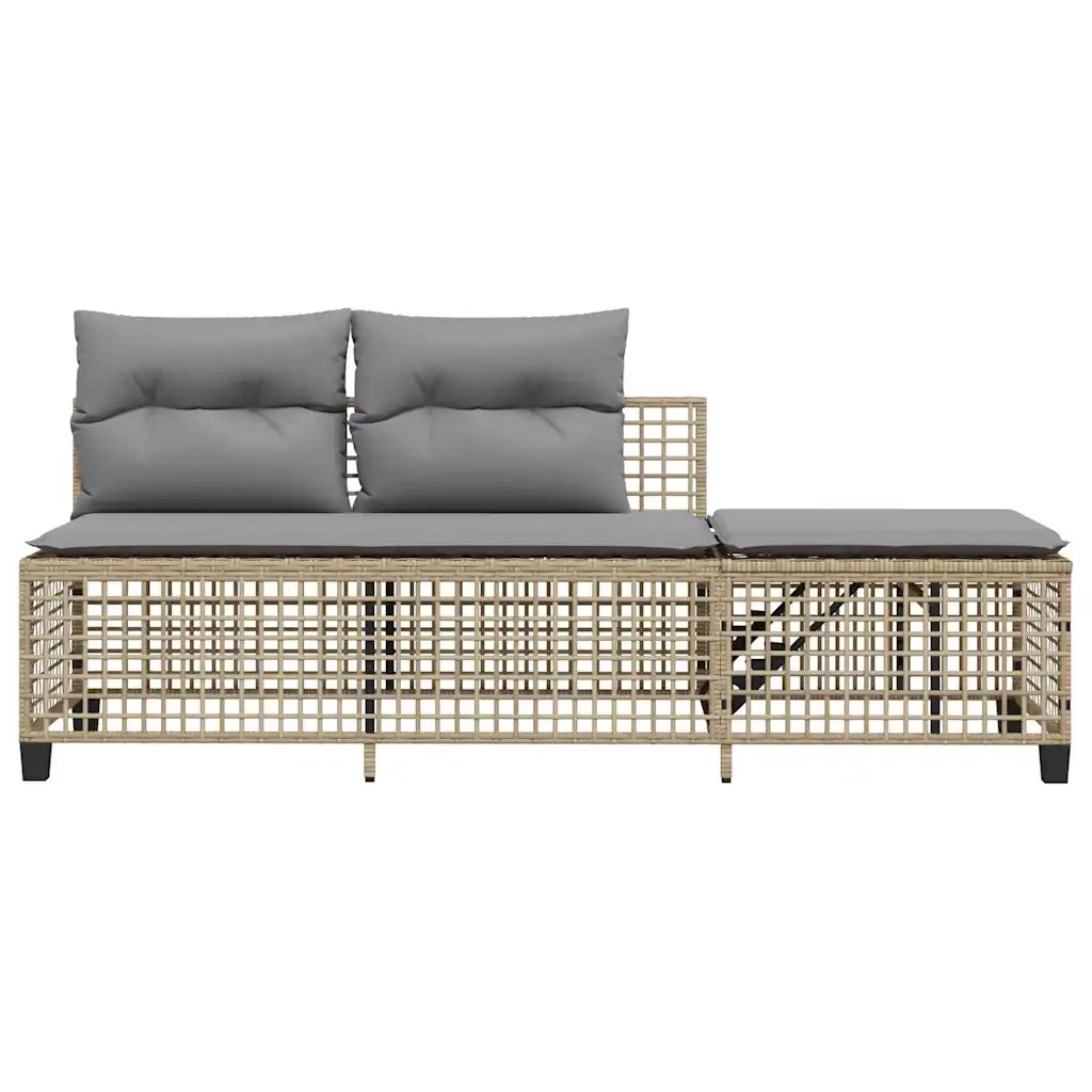 Set Divano ad Angolo 3 pz con Cuscini-Sofa Relax-Divanetto Beige Misto Polyrattan