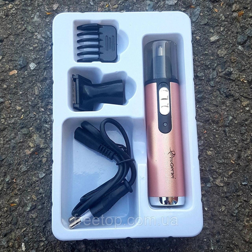 Trade Shop - Trimmer Gm3112 2in1 Rifinitore Regolatore Per Naso Orecchie Batteria Ricaricabile -
