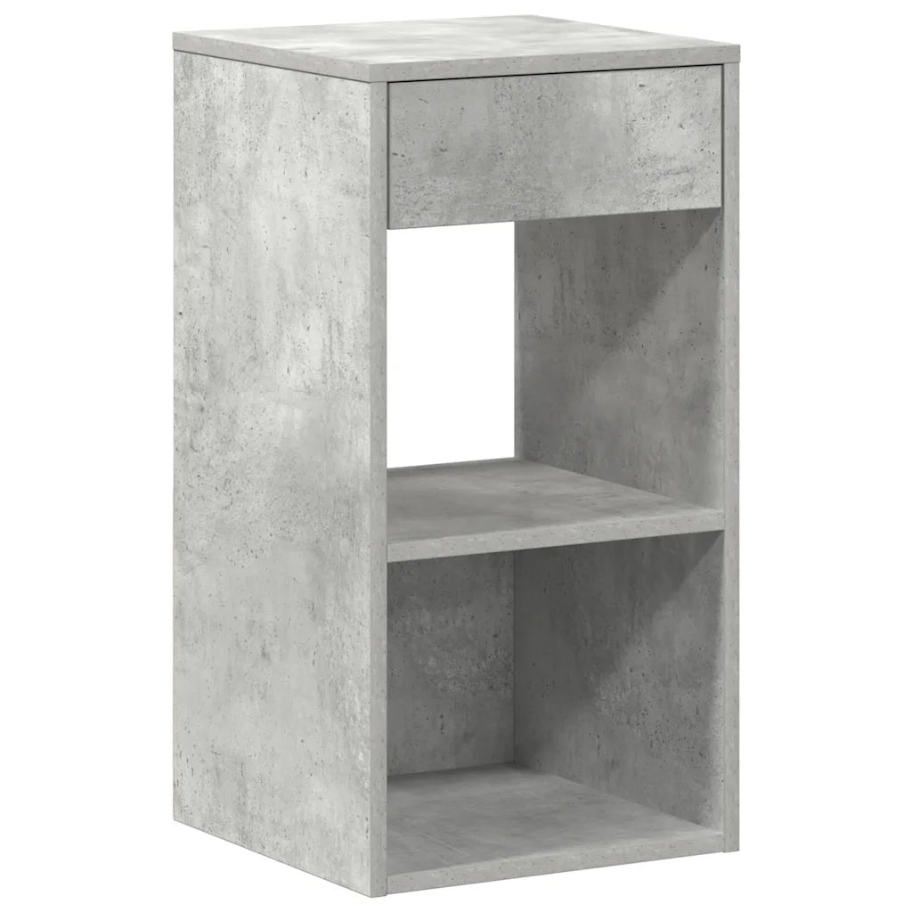 Comodino con Cassetto Grigio Cemento 35x34x66,5 cm 858719
