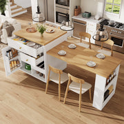 TAVOLO ISOLA CUCINA ESTRAIBILE 122,5-195,5 CM BIANCO MDF