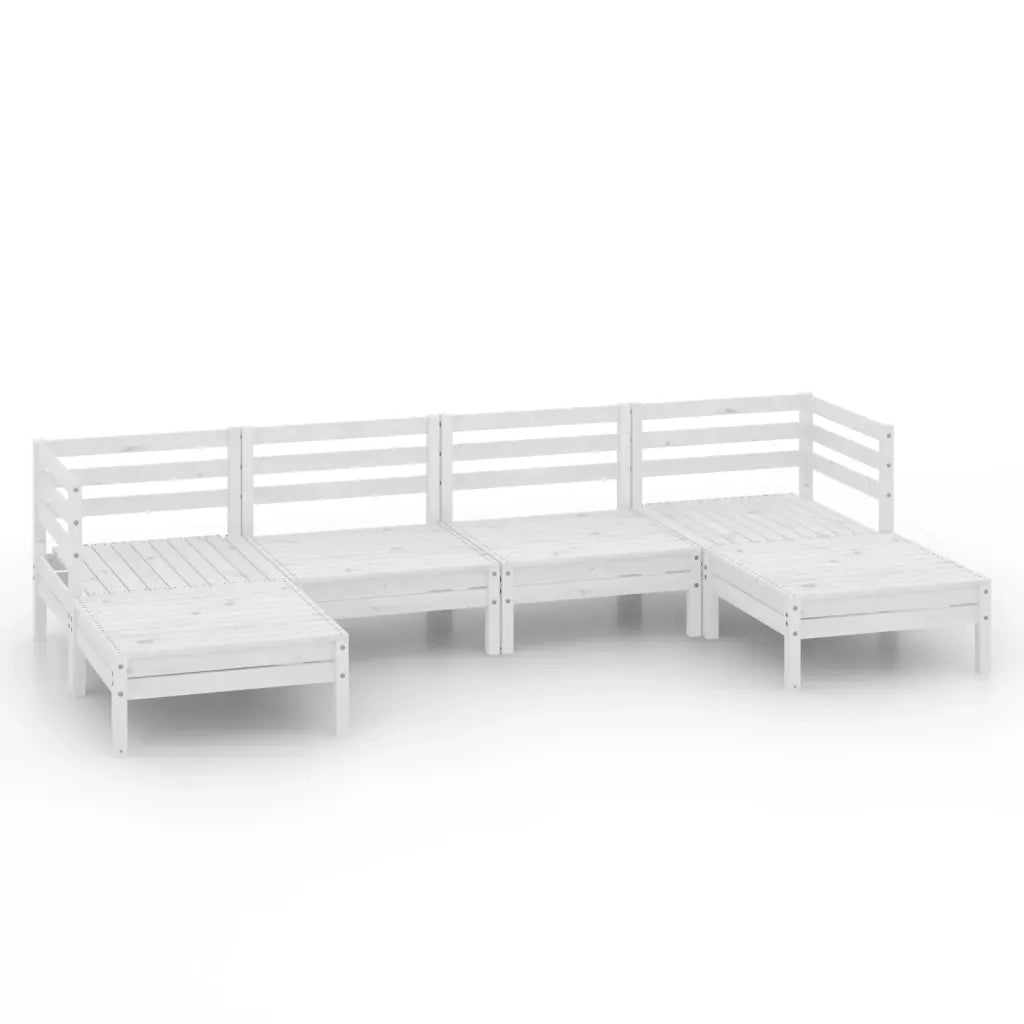 Set Salotto da Giardino 6 pz in Legno Massello di Pino Bianco 3083335