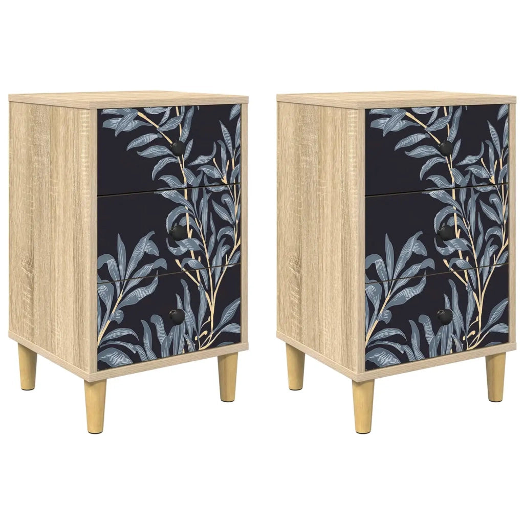 Armadio da Notte DOKKUM 2 pz Rovere Sonoma 36 x 33 x 60 cm 8007286