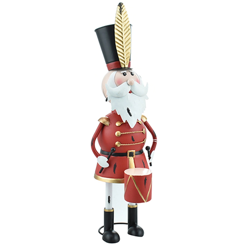 Babbo Natale Soldatino Natalizio Soldato con Tamburo Decorazione Addobbo 44 cm