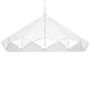 Lampada da Soffitto in Metallo Bianco da 112 cm a Sospensione con Paralume Geometrico Saldato Industrial