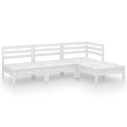 Set Salotto da Giardino 4 pz | Set di Mobili da Esterno in Legno Massello di Pino Bianco