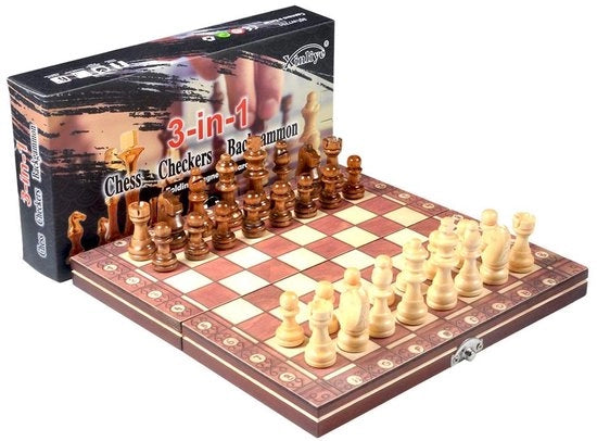 Sistema da Scacchi Portatile - Gioco da Scacchi Magnetico - Legno di Alta Qualità - 23 cm x 23,5 cm - Pratico - Utilizzo Lungo la Vita
