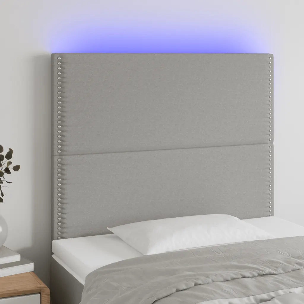 Testiera a LED-Testata con LED Grigio Chiaro 90x5x118/128 cm in Tessuto 712062