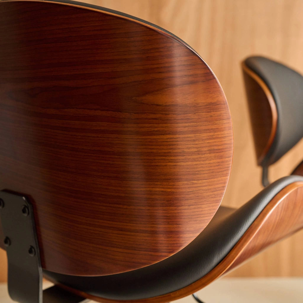 Set di 2 sgabelli da bar regolabile decorazione legno curvato e