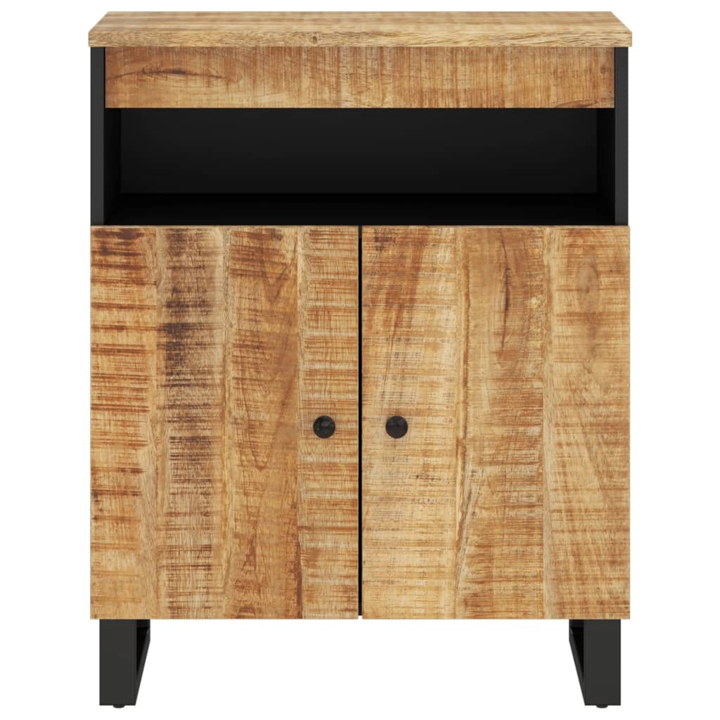 Buffet credenza cassettiera mobiletto mobile contenitore organizer per cucina soggiorno salotto con 2 ante 60 x 33 x 75 cm legno massello di mango marrone 02_0029728