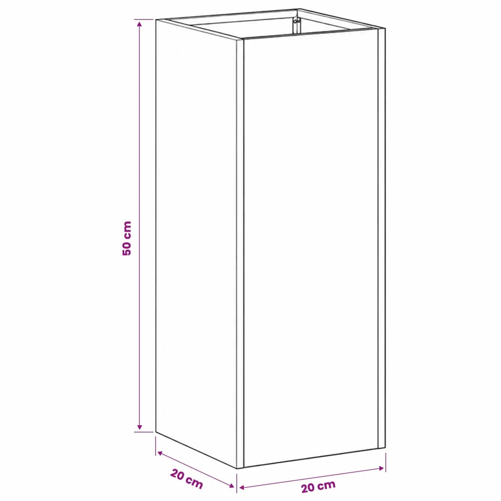 Vaso da giardino 2 pz Verde Oliva 20 x 20 x 50 cm 8005309