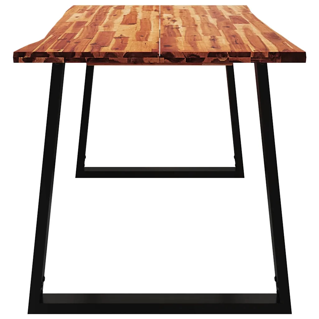 Tavolo da Pranzo Bordi Vivi 140x80x75 cm Legno Massello Acacia 353289
