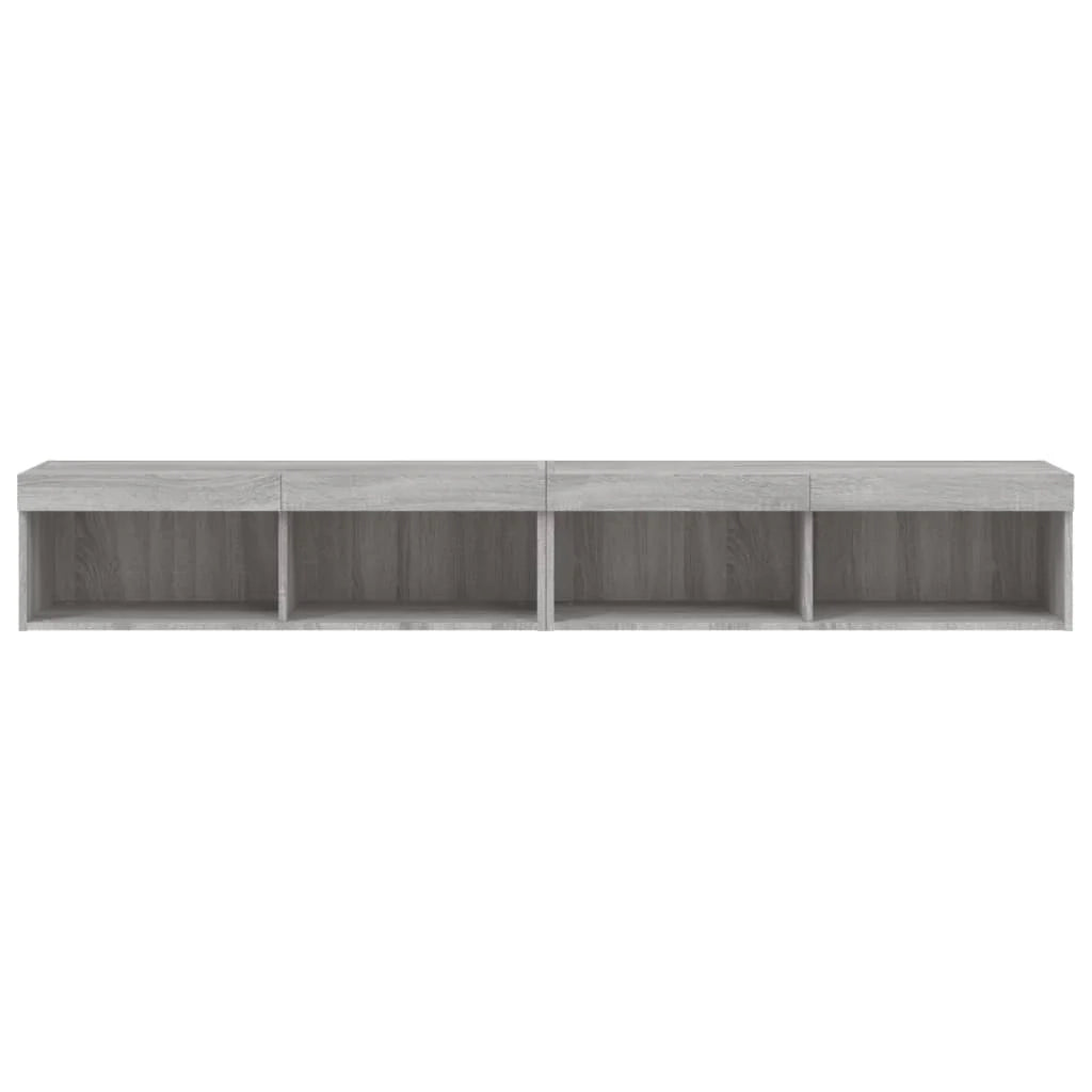 Mobile TV multimediale scaffale TV credenza mobile TV per sala da pranzo soggiorno camera da letto con luci LED 2 pezzi Sonoma 100 x 30 x 30 cm grigio 02_0028880