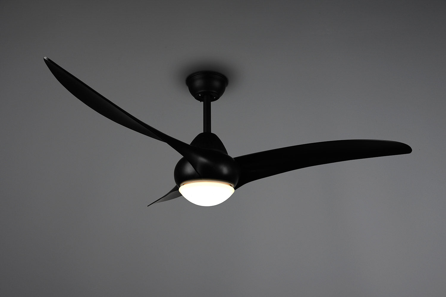 Ventilatore da Soffitto con 3 Pale e Lampada LED SMD Ø145 cm 3 Velocità Nero Opaco