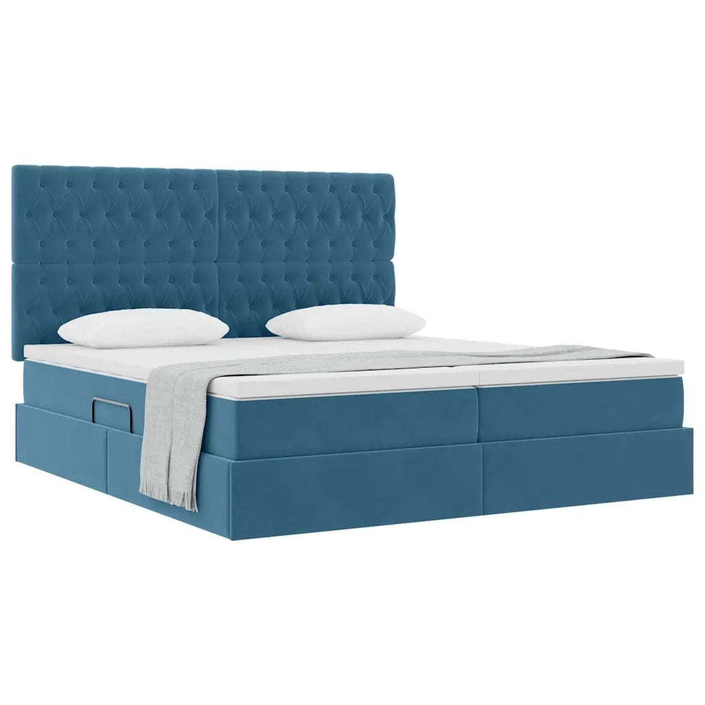 Letto con Contenitore Blu Scuro 180 x 200 cm Velluto 3372261