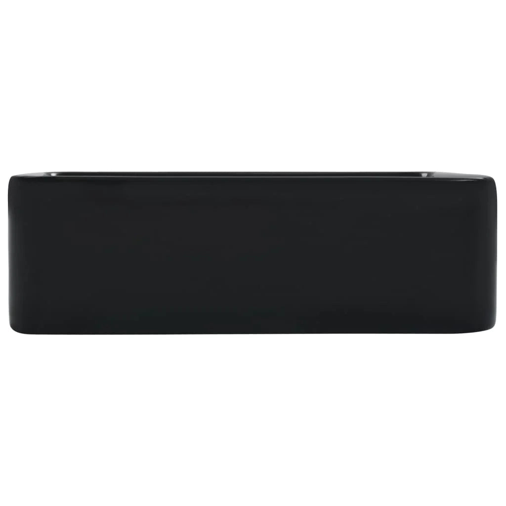 Lavabo da appoggio per l'interno del bagno cabina doccia cabina WC 40 x 30 cm ceramica nera 02_0002629
