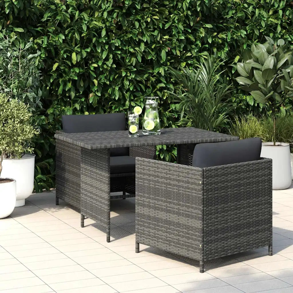 Tavolo da Pranzo da Giardino Grigio 110x70x65 cm in Polyrattan