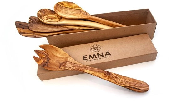 Set da cucina a 5 pezzi in olivo | Un bellissimo idea di regalo per gli appassionati di cucina | Regalo gourmet | Bellezza artigianale per gli esploratori culinari | Set di regali | Cucina