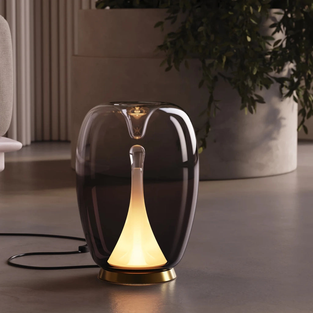 Maytoni Lampada da tavolo moderna Splash 1 luce LED integrato oro alluminio vetro