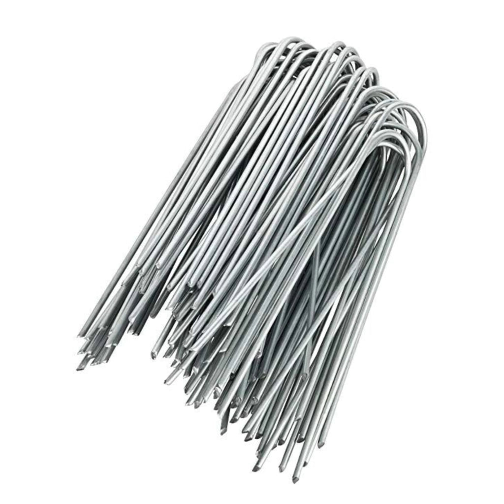 Picchetti Tubo Irrigazione in Acciaio FE37, Set 750 Picchetti per Giardino ø3 mm, Picchetti per Irrigazione 17 cm di Lunghezza, Picchetti a U