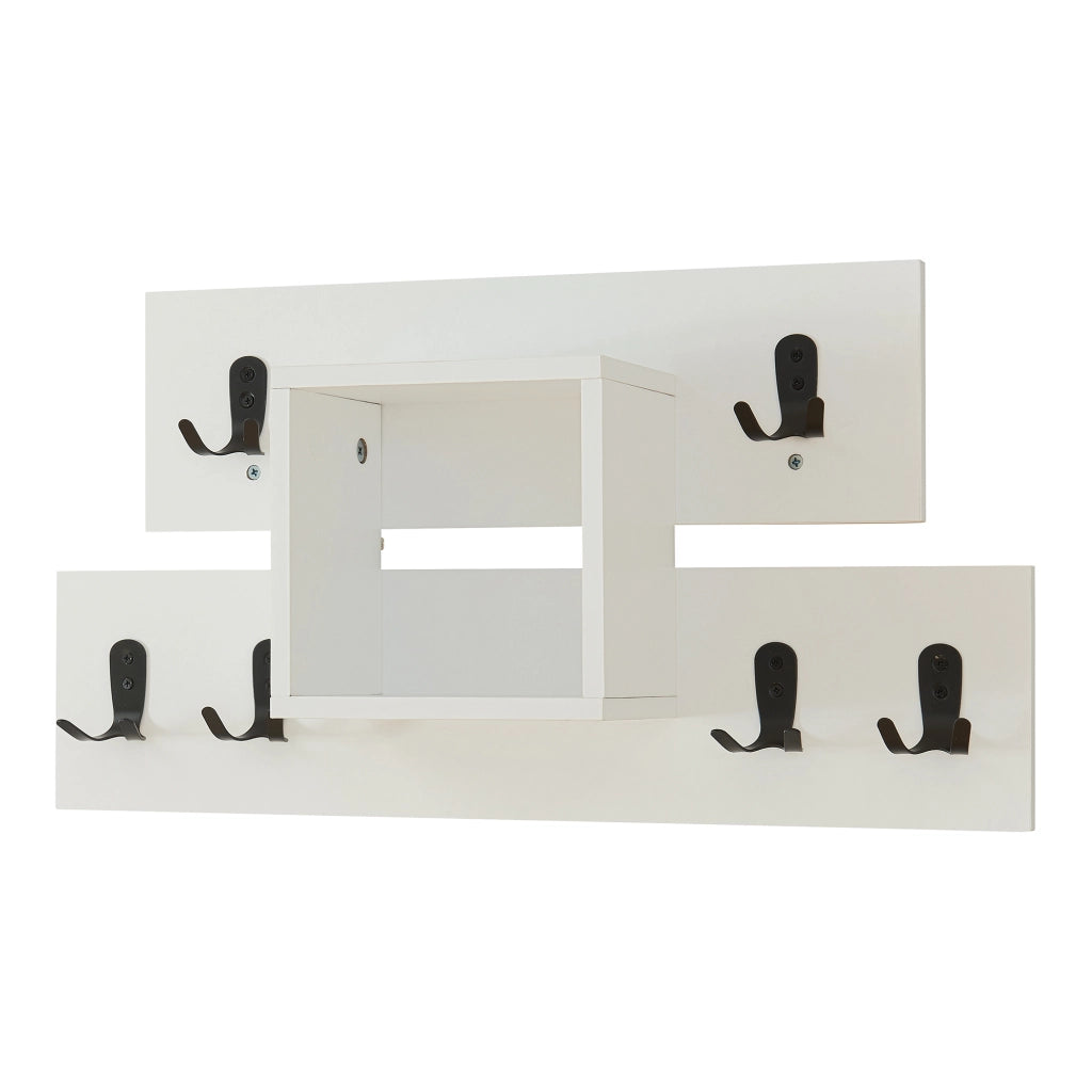 Appendiabiti a Parete Vänd con Scomparto Aperto 32 x 60 x 14 cm - Bianco [en.casa]