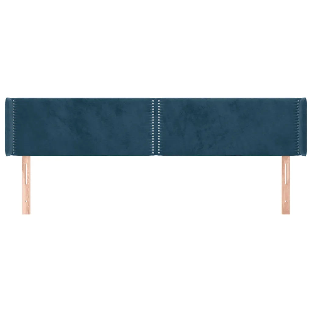 Testiera ad Orecchio Blu Scuro 183x16x78/88 cm in Velluto