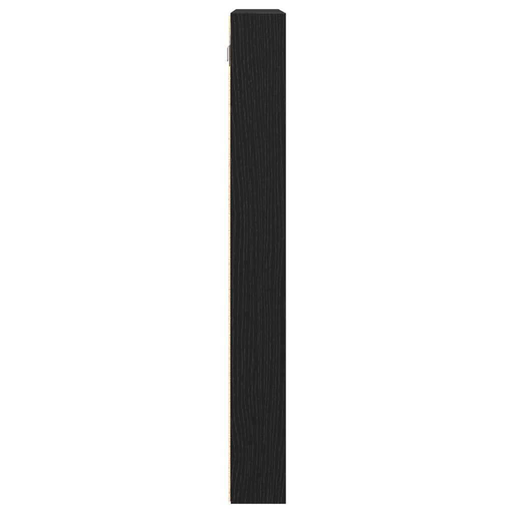 Vetrina Nero Rovere 100x8,5x75 cm Legno ingegnerizzato