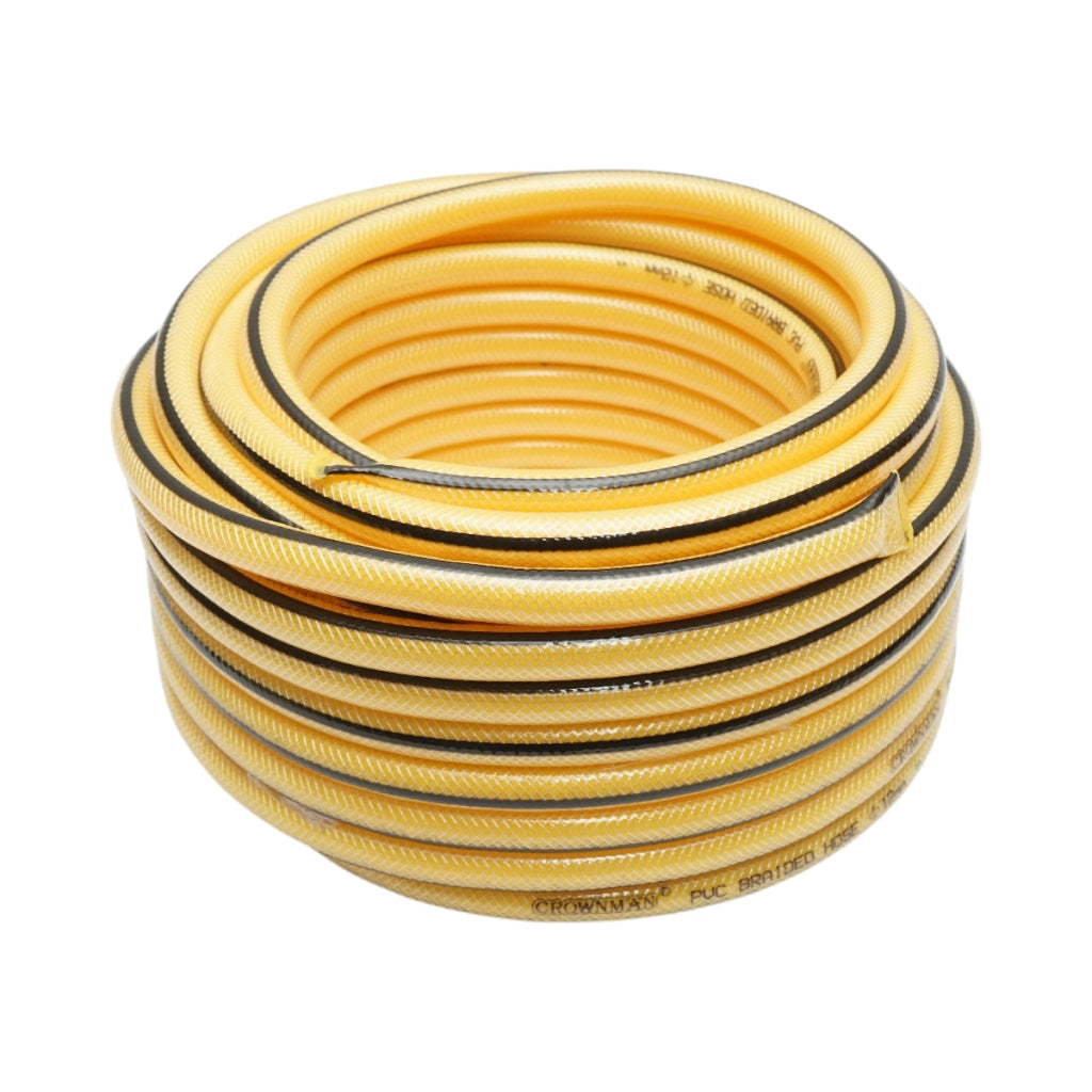 Set tubo da giardino in PVC intrecciato da 1/2, rotolo da 22,5 m con ugello spruzzatore, set di connettori Crownman e adattatore