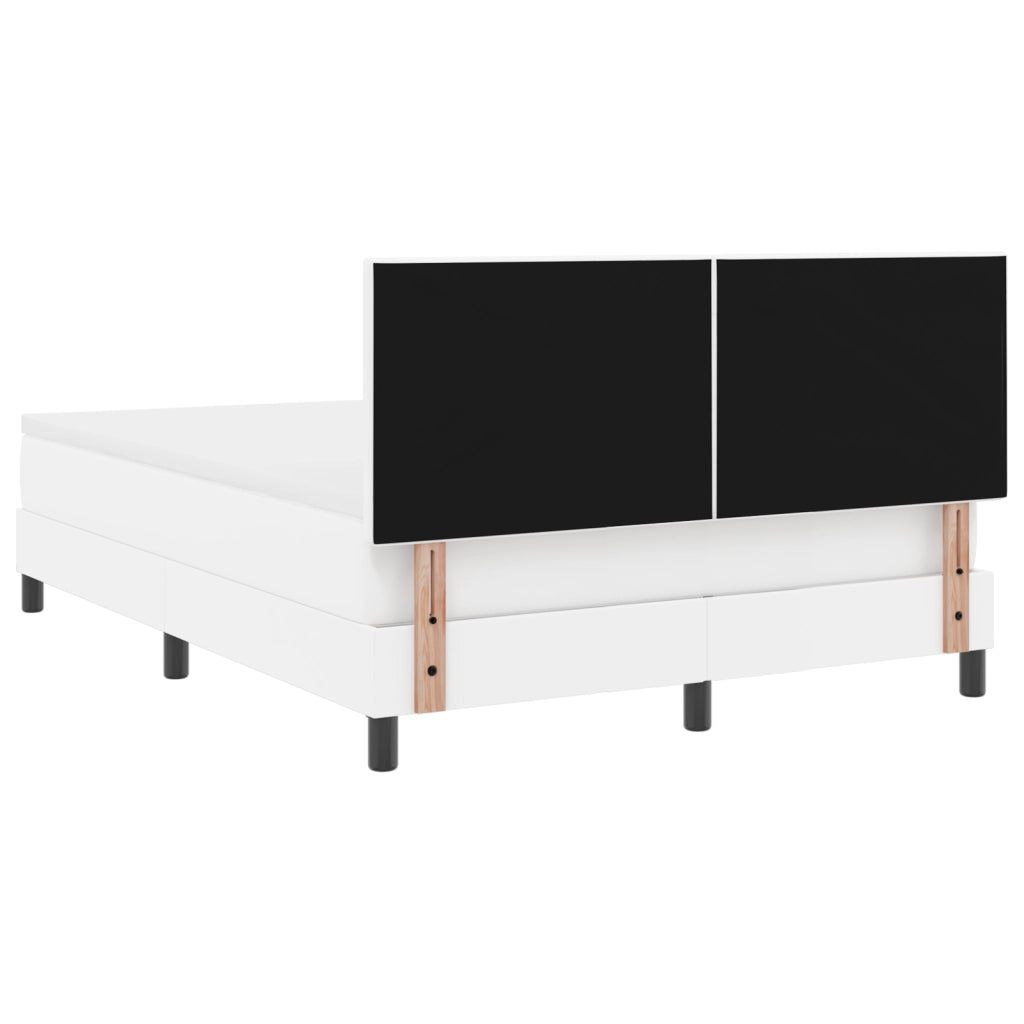 Letto a molle con materasso bianco 160x200 cm in finta pelle