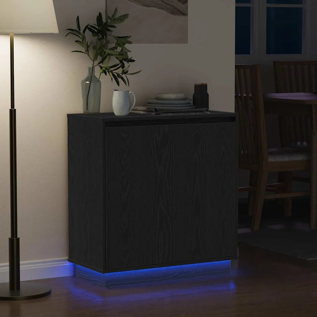 Credenza-Buffet-Armadio da cucina Rovere Nero 71 x 34.5 x 75 cm Legno multistrato