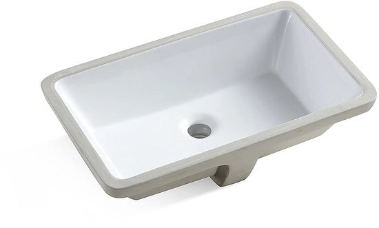 Wastafello Reettangolare Sottofusto - Ceramico - Alta Qualità Bianco - Design Moderno - 530mm L x 337mm P x 175mm A - Utilizzo Sostenibile - Lavabo