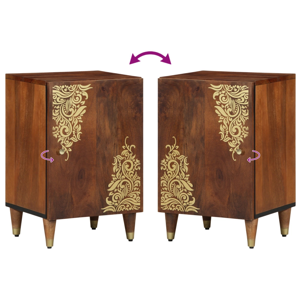 Armadio per bagno 38x33x58 cm in legno massello di mango