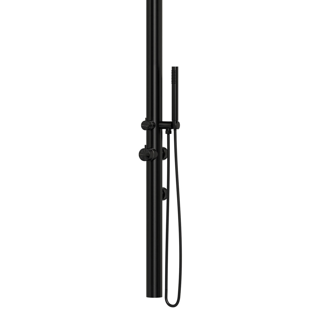 SINED Doccia a Parete Nera in Acciaio Inox 316L Design Minimalista Anticorrosione e Resistente allUsura Montaggio Ideale per Spazi Ristretti Modello DOCCIA CHIA PARETE NERA