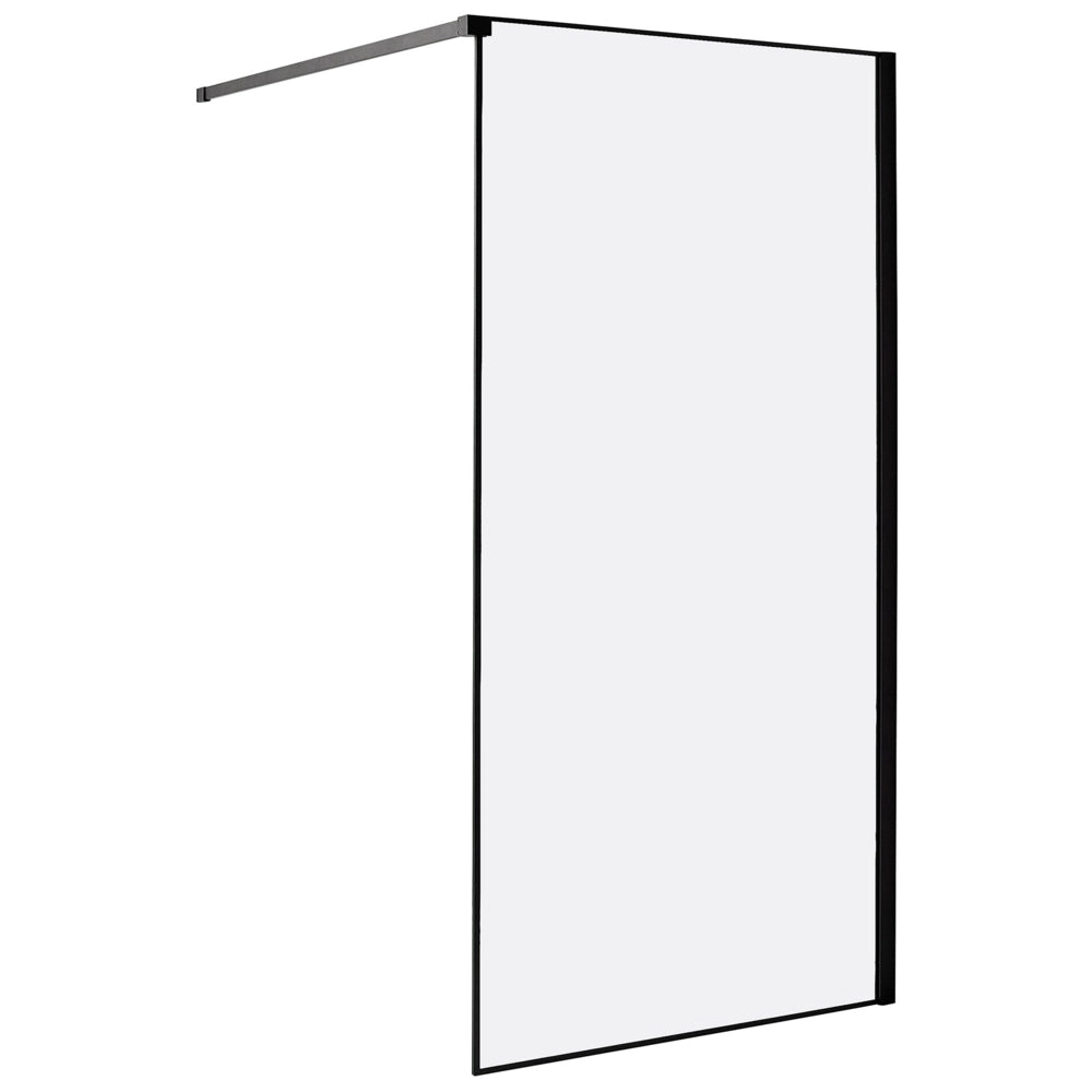 Schermo per doccia Vetro temperato Nero Cornice in acciaio inossidabile Bagno per ambienti umidi Box senza porta 100 x 190 cm
