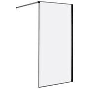 Schermo per doccia Vetro temperato Nero Cornice in acciaio inossidabile Bagno per ambienti umidi Box senza porta 100 x 190 cm