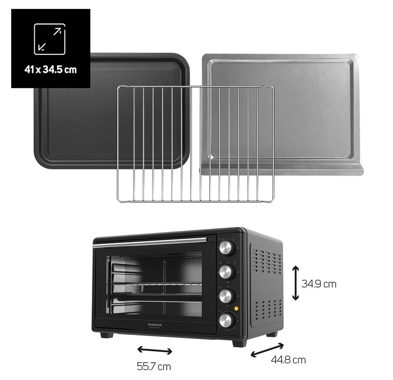 Taurus horizon 45 forno elettrico ventilato 45 litri, 2000w, 230°c, con timer