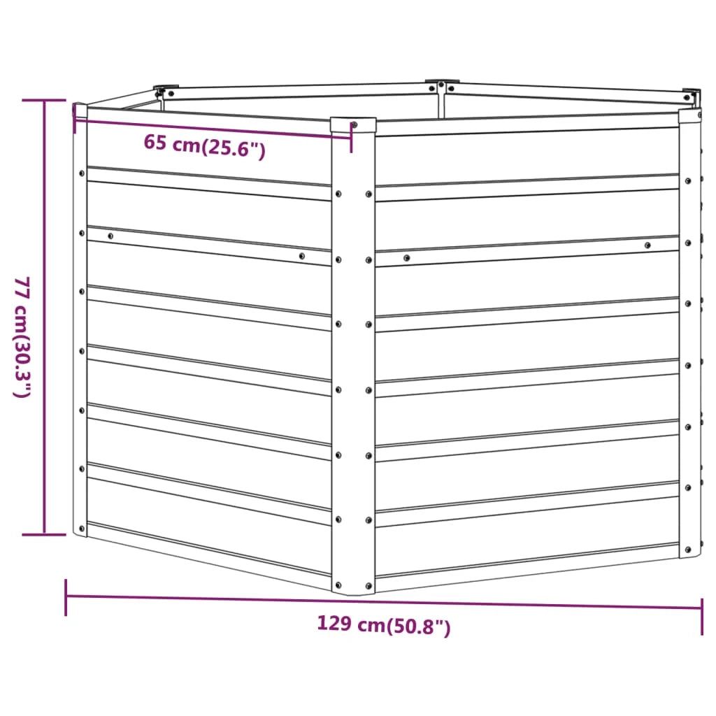 Fioriera rialzata per piante fiori terrazza giardino finitura ruggine 129 x 129 x 77 cm acciaio corten marrone 02_0039861