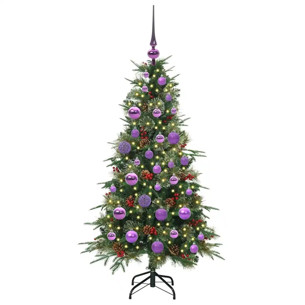 Albero di Natale Artificiale con Rami Pieghevoli Verde 120 cm