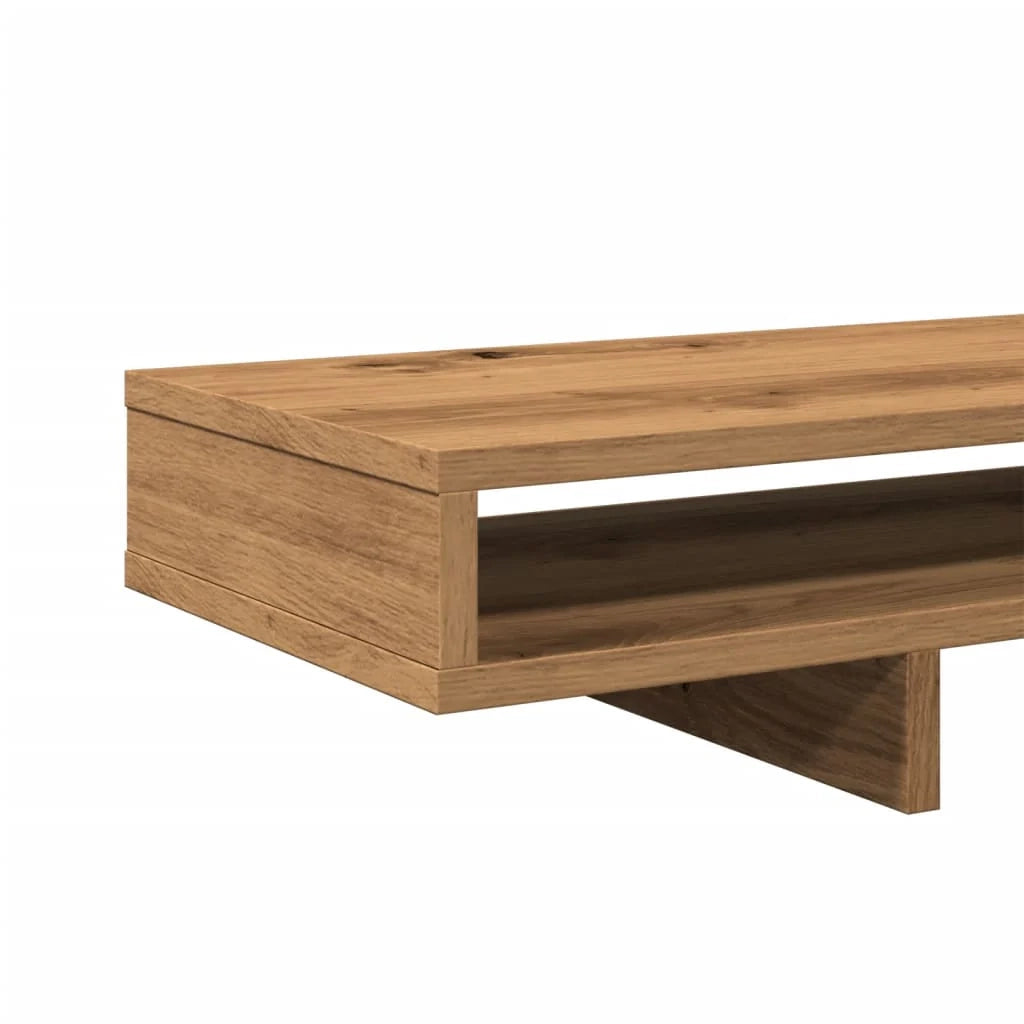 Supporto per monitor mobile da scrivania fatto a mano 100 x 27 x 15 cm legno ingegnerizzato marrone 02_0044911