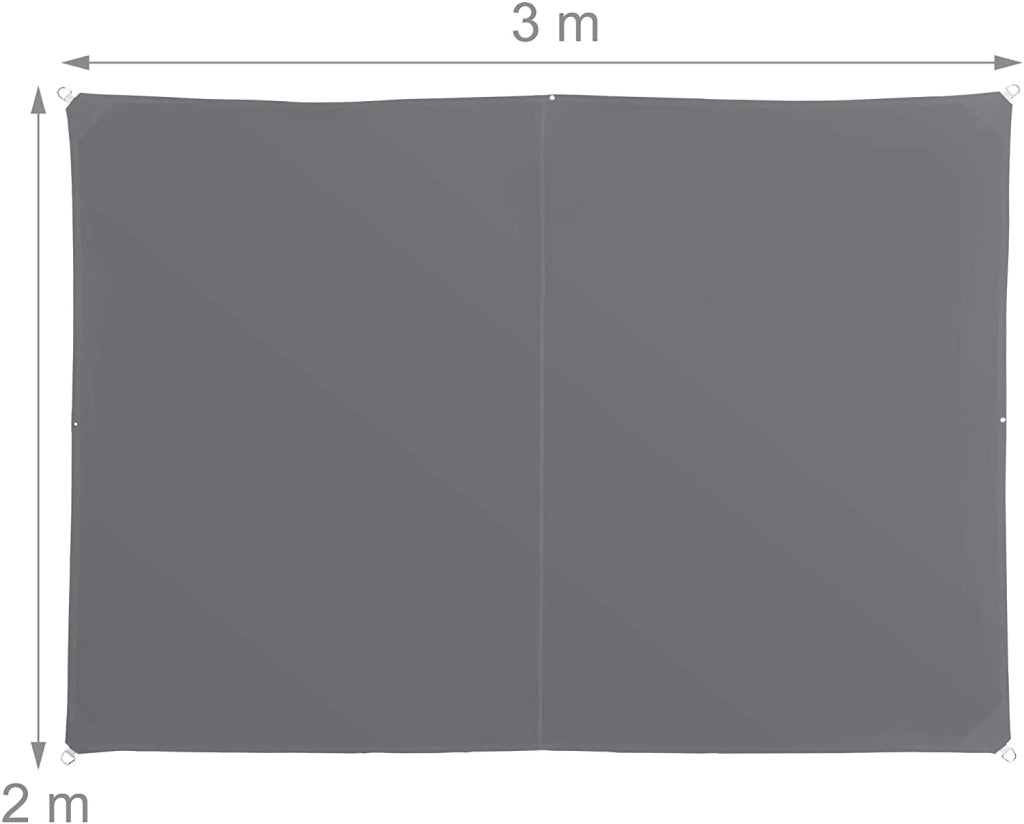 Vela ombreggiante rettangolare 2 x 3 m grigia 13_0002933