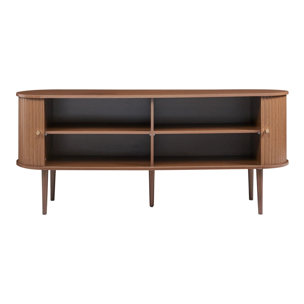 Credenza cassettiera mobile contenitore per soggiorno ingresso camera da letto 166 x 40 x 70 cm effetto noce 03_0009035